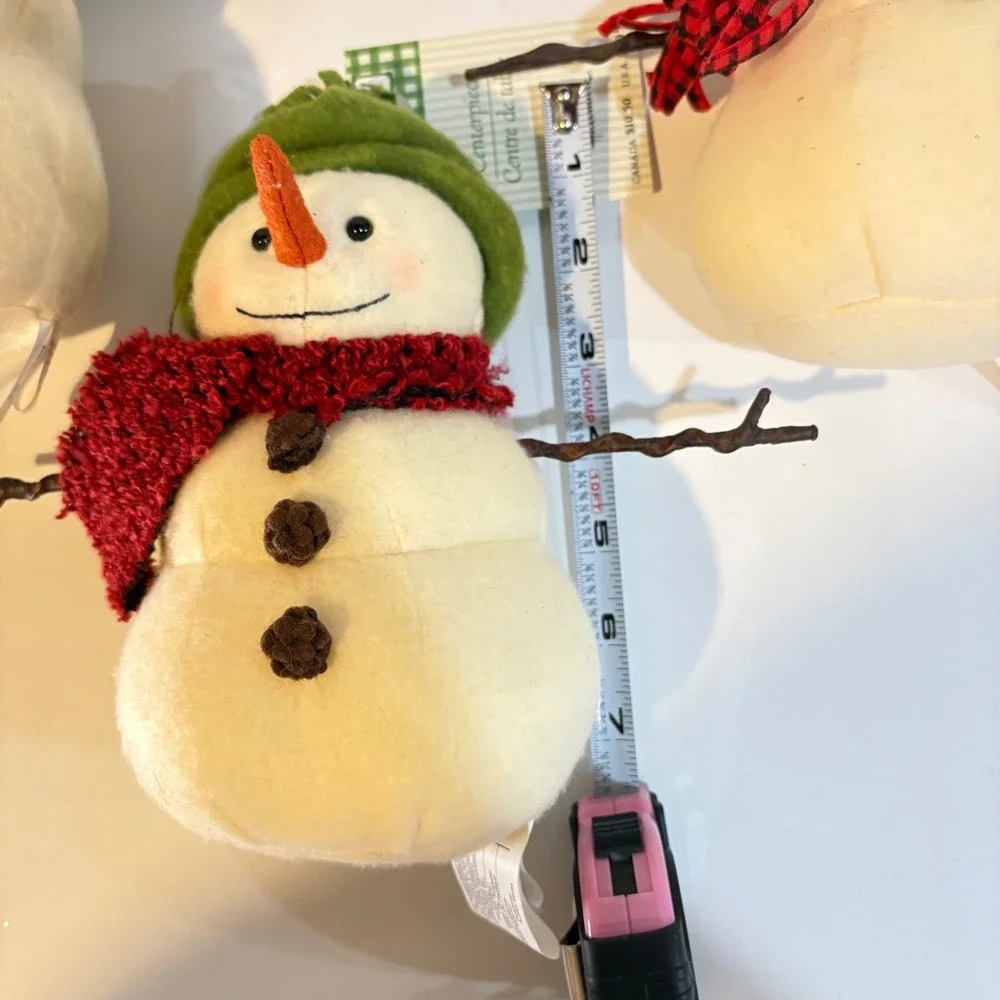 Hallmark Snowman Centerpiece Plush Trio Set Winter Holiday Decor 7 Inch NWT